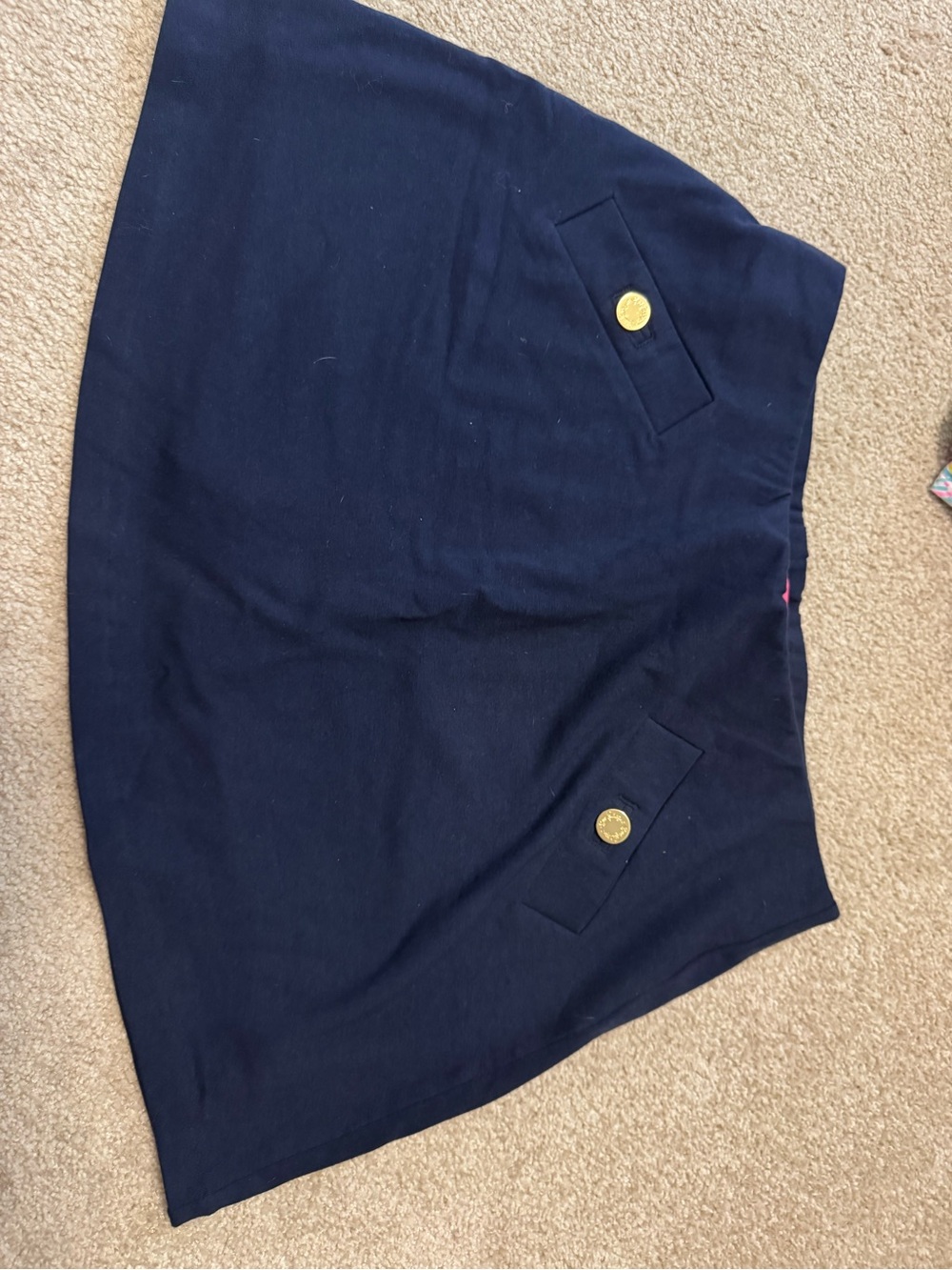 Lilly Pulitzer Navy Blue Skort with Gold Buttons